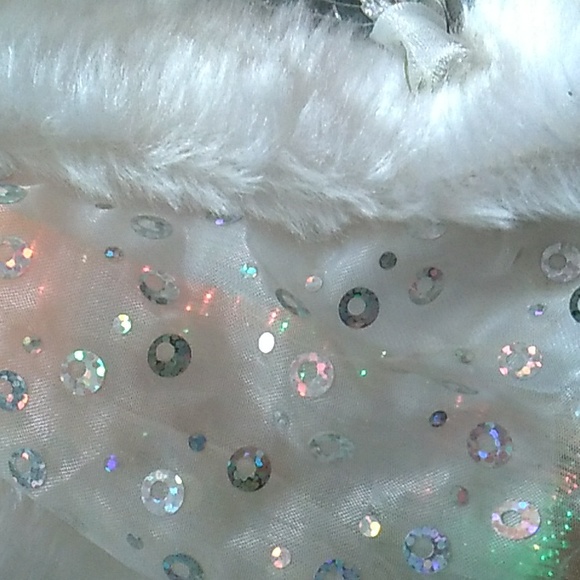 👼 Kurt Adler Angel Fiber Optic Christmas Tree Topper SILVER & FUR GOWN - Picture 7 of 16